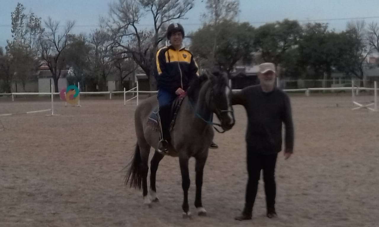 Martin doing equine therapy