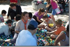 sorting bottle tops