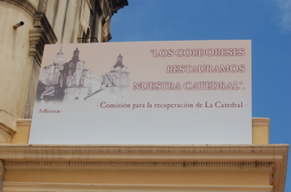 Sign on Córdoba Cathedral San Martín