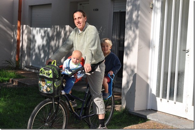 Hazel, joni, danny on bike