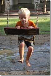 playing in the mud