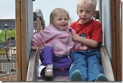 kids on slide