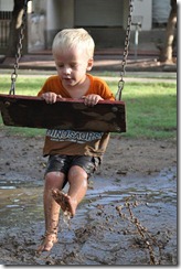 playing in the mud