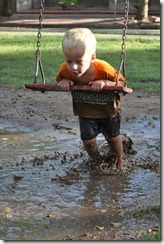 playing in the mud