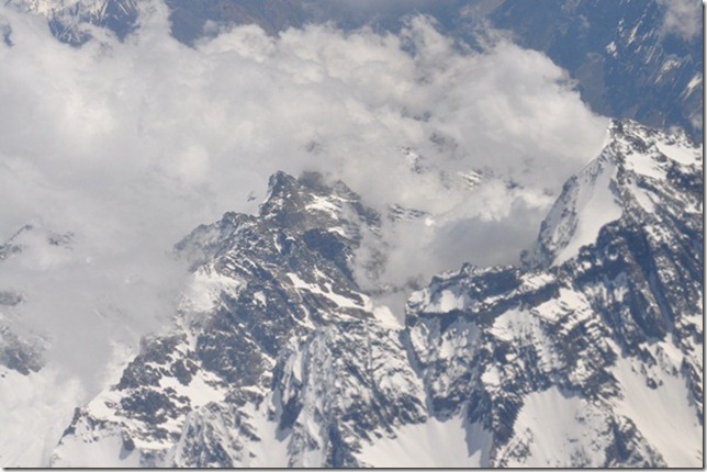 Mountains from plane window