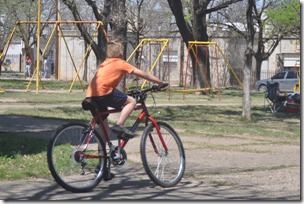 Joni on bike