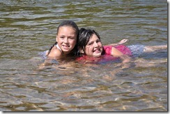 girls in the river