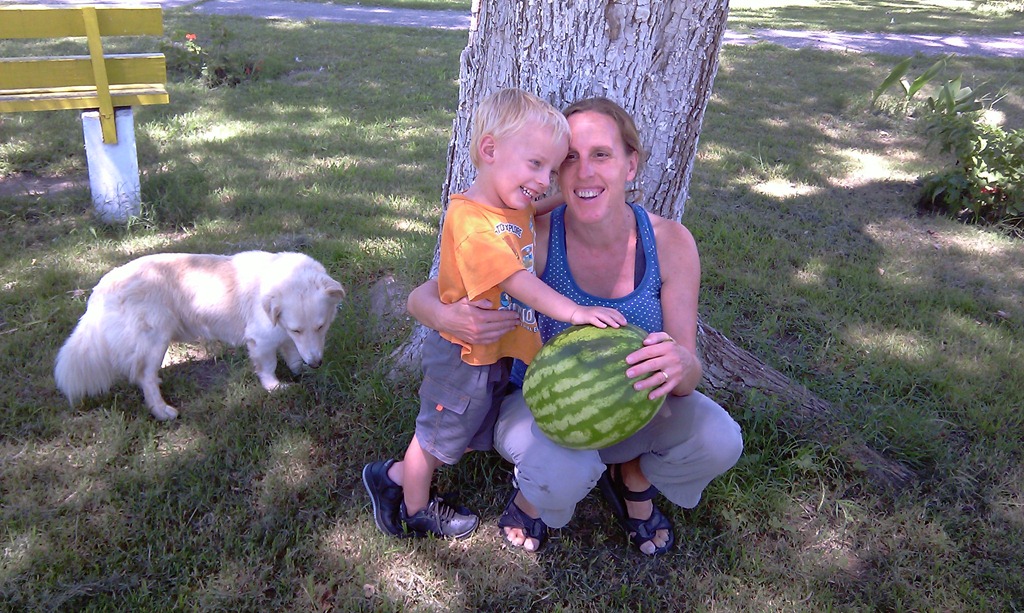 Hazel Joni and watermelon