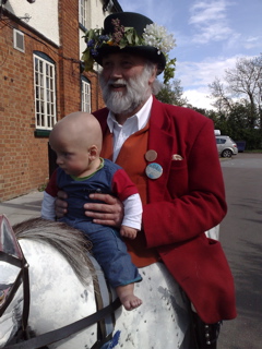 Joni on Morris dancer's horse