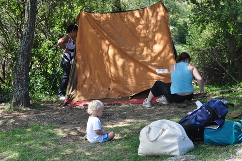 Pitching tent