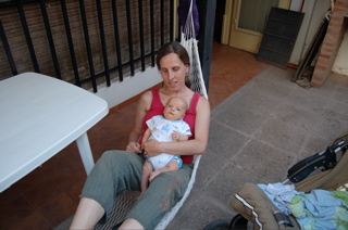 Hazel and Joni in hammock