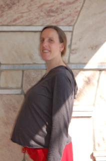 Hazel at eight months pregnant