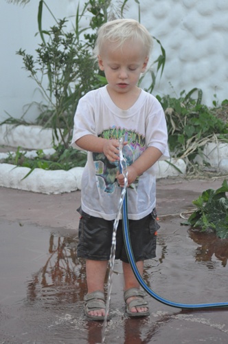 Joni with hose