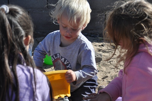 Playing in the sand