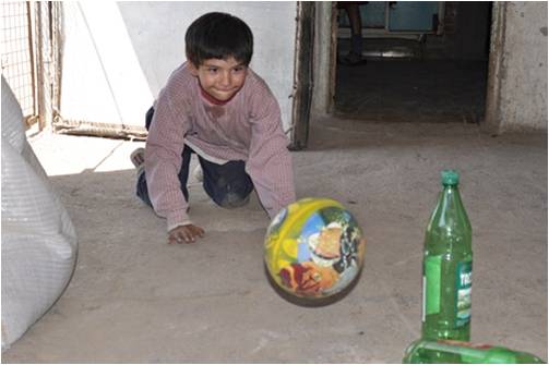 little boy playing